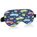 WELLDAY Sleep Mask Bus Pattern Night Eye Shade Cover Soft Comfort Blindfold Blockout Light Adjustable Strap for Men Women