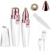 Facial Hair Remover Women Rechargeable 2-1 Eyebrow Trimmer Razor Portable Painless Electric Lady Shaver for Body Face Beard Eyebrows Ear Nose Lips Chin Female Hair Removal