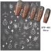 Diduikalor Sun Star Nail Stickers - 3D Self-Adhesive Heart Decals for Manicure Decor - Rose Gold Silver Design - Pack of 3 Sheets - Buy Online on GoSupps.com