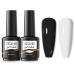 ROSALIND Gel Nail Polish 2Pcs 15ml Long Lasting White Black Nail Gel Polish Soak Off LED/UV Nail Lamp Suitable As A Gift for Women To DIY At Home Black-white