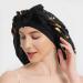 Arqumi Satin Sleeping Bonnet - Adjustable Large Satin Sleep Cap with Butterfly Pattern in Black - Buy Online on GoSupps.com