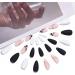 Pink French Stiletto Fake Nails - 24Pcs Swirl & Heart Pattern False Nails with Nail Glue - Almond Black White Tips for Women & Girls Nails Art - Buy Online on GoSupps.com