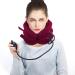 Cervical Neck Traction Device soft and comfortable U-shaped PVC neck support cushion Setting Air pump Ideal for alignment of the spine and relief chronic neck pain (red)