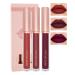 Lestpola Liquid lipstick set 3 pieces nude pink ruby red highly pigmented 24 hours waterproof nonstick coating lip gloss lips makeup set for women Set D3 pieces