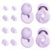 2 Pairs Ear Plugs for Sleeping Noise Cancelling Earplugs for Swimming Rave Work Motorcycle Sleep Snoring Airplanes High-Fidelity 16 Silicone Reusable Ear Tips in XS/S/M/L 24dB-33dB Purple
