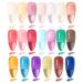DouborQ 20 Bottles Translucent Crystal Jelly Gel Nail Polish Set - 7ml UV Soak Off LED Gel Manicure Kit in 20 Colors - Buy Online on GoSupps.com