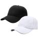 Falari Baseball Cap Adjustable Size for Running Workouts and Outdoor Activities All Seasons 2pk Black & White