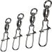 GERUITE Duo Lock Snap Fishing Swivels Ball Bearing Fishing Tackle Snap Swivels Free Rotation Fishing Line Connectors Ball Bearing Swivels Black Nickel for Saltwater Freshwater Fishing Size 2+2 (55lb) 20 packs