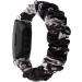 OCEBEEC Scrunchies for Fitbit Inspire 2/HR Bands - Black/Grey Flower Print, Small - Women's Elastic Cloth Wristband Bracelet - Buy Online on GoSupps.com