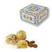 RAREZZE - Sicilian marzipan pastries in a pretty decorated biscuit box (gr.400). RAREZZE: Sicilian cupcakes, cannoli, cassate, artisanal pastry