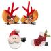 Evlry Christmas Hair Clip Set Reindeer Hair Barrettes Santa Hair Clips Christmas Tree Hair Accessories Gift Set Party Festival Hair Decor for Kids Adults(Set of 4) (Red)