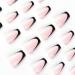 24Pcs Short Coffin French Press on Nails Nude Black Full Cover - Acrylic Fake Nails with Glue Sticker for Women - Buy Online on GoSupps.com