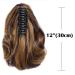SEGO Ponytail Extension - Pfervie Hair Part Wavy Top Piece Dark Brown & Sandy Blonde 110G-12 (30cm) - voluminous real hair look - Buy Online on GoSupps.com