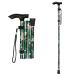 supregear Folding Walking Stick Adjustable Collapsible Walking Stick - Lightweight Portable Balancing Walking Aid - Travel Walking Cane for Elderly Adults Men Women Green Floral