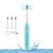 RED-NI Sonic Electric Toothbrush 4 Free Replacement Heads Included as Gifts Ideal for Adult Children and Couples Use USB Fast Charging Waterproof Toothbrush Model: ET201 (Blue)