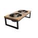 Brave Bark Wood & Metal Feeder - Premium Mango Wood Feeder with Metal Stand, 2 Stainless Steel Bowls for Food or Water Included, Perfect for Dogs, Cats and Pets of Any Size, Great for Home or Office Large