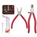 3PCS Heavy Duty Glass Running Pliers and Breaker Grozer Pliers Oil Feed Glass Cutter Set with Rubber Tips Stained Glass Cutting Tool Kit for Key Fob Hardware Install and Stained Glass Work