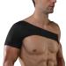 KAV Shoulder Brace - Neoprene Material Adjustable and Comfortable Pain Relief One Size Fits All SGS Certified Black Colour - Perfect for Shoulder Injury Sprains Ligament Inflammation