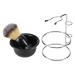 4-Piece Stainless Steel Shaving Set | Manual Razor Stand Brush & Bowl | Premium Grooming Kit for Men - Buy Online on GoSupps.com
