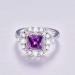 Empsoul 925 Sterling Silver Princess Cut Simulated Amethyst Flower Ring - Size 6 US | Mother's Day Gift - Buy Online on GoSupps.com