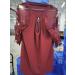 Women's Wine Cold Shoulder V-Neck Top with Zipper Detail | Short Sleeve Sexy T-Shirt | Lace Hollow Out Tunics | Solid Color | X-Large - Buy Online on GoSupps.com