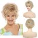 Beimer Natural Blonde Short Curly Pixie Wig with Bangs - Layered Synthetic Short Hair Wig for White Women - Buy Online on GoSupps.com