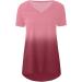 ABABC Women's Ombre Print V-Neck Tunic Top - Medium Pink - Buy Online on GoSupps.com