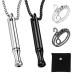 Omlalayi 5-part set of stress relief breathing necklace breathing necklace2 pieces of breathing chain and 2 pieces anxiety ring stress relief comes with a bag stainless steel mindful stress relief necklace