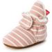 TMEOG Baby Booties Slippers Infant Boots Newborn First Walking Shoes Baby Winter Sock Crib Shoes for Boys Girls 0-18Months 12-18 Months D Pink Striped