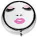 Buy Eyelash Lip Printed Mini Round Pill Box | 3 Compartment Travel Pill Organizer | Portable Medicine Case for Home & Office - Buy Online on GoSupps.com