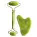 Uraqt Gua Sha and facial scooter green Gua Sha Stein Face massager Skincare Jade Roller promotes the recording improvement of fine lines skin care gifts for Valentine's Day Green Set