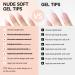 Gelike EC 240PCS Colored Gel X Nail Tips Medium Almond 2 in 1 X-Coat Tips - Sheer Nude | 12 Sizes for Salon & Home DIY - Buy Online on GoSupps.com