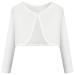 BONNY BILLY Girls Cardigan Long Sleeve Knitted Cotton Bolero Shrug Kids Clothing 3-4 Years White