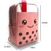 Ellie Dang Designs Cute Kawaii Boba Milk Tea Faux-Leather Shoulder/Crossbody Bag Backpack Pink - Buy Online on GoSupps.com