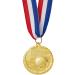 Juvale 12 Pack Soccer Medals - Gold Metal Team Participation Trophies for Kids and Adults - Perfect for Parties - Red, White, Blue Stripes with Soccer Ball and Goal Net Design - Buy Online on GoSupps.com