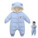 Milkiwai Baby Snowsuit Romper Cute Bear Winter Hooded Jumpsuit with Zip Boys Girls Infant Snow Wear Thick Outfits 73 Blue
