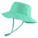 LACOFIA Toddler Baby Sun Hat Unisex Kids Summer Bucket Hat Wide Brim for Outdoor Swim Beach Pool Adjustable 6-24 Months A-Green