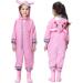 Kids Button Rain Suit | Waterproof Hooded Raincoat Jumpsuit 7-9Y | Pink Rabbit - Buy Online on GoSupps.com