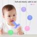 4PCS Silicone Teether for Infants & Babies - Cross Shape Teething Relief Chew Toy with Lanyard - Odorless & Colorful - Buy Online on GoSupps.com