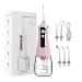 Portable Rechargeable Water Flosser Ipx7 Water Resistant 300Ml Water Scrubber Dentist with 3 Modes 5 Nozzles Dentistry for Traveling at Home (Color : Pink)