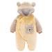Haokaini Newborn Bear Warmer Snowsuit Cotton Fleece Hooded Romper Jumpsuit for Baby Girls Boys 6-9 Months Yellow
