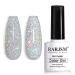 RARJSM Reflective Glitter Gel Polish Silver Sparkling Glitter Iridescent Shimmer Gel Polish Sparkle Diamond Gel Polish Holographic Gel Polish Soak off Nail Art Varnish Manicure for Salon DIY at Home RAR705