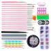 Beatifufu 1 Set Drill Nail Art Pen Professional Manicure Kit Manicure Design Tools Nail Strip Tape Professional Pedicure Tools Nail Polish Kits Nails Rhinestones Nail Buffers Nail Files Kit