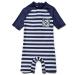 BONVERANO Baby Boys Swimsuit Toddler Bathing Suit Short-Sleeve Zipper One Piece Swimwear with UPF 50+ Sun Protection 9-12 Months Bandanna