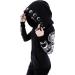 Punk Gothic Black Hoodie with Eyelet Zip-up - Women's Oversized Coat (4X-Large) - Buy Online on GoSupps.com
