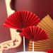 15 Pieces Paper Fan-Shaped Cupcake Topper Party Cake Top Decoration Cake Picks Baking Decoration for Bridal Shower Wedding New Year Party (Red) - Buy Online on GoSupps.com