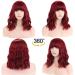 Buy Beron 35.6 cm Wine Red Short Curly Synthetic Wig with Pony & Wig Cap - Perfect for Women & Girls | International Shipping Available - Buy Online on GoSupps.com