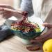 Japanese-Style Hand-Painted Ceramic Ramen Bowl Creative 7-inch Shaped Fruit Bowl Household Blue Soup Bowl Retro Tableware Kitchenware Onecolor