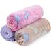 Dono 3 Pack Dog Blankets - Soft Fluffy Fleece Pet Blanket with Paw Print Design - Warm Sleep Mat for Small Dogs - Brown/Pink/Purple - Buy Online on GoSupps.com