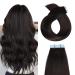 Yilite tape extensions real hair jet black 60cm 20 pieces/pack 50g tape in extensions real hair invisible silky straight skin weft tape in naturally extensions (60cm #1 jet black)
